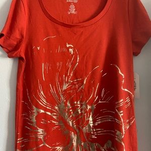 T-shirt with gold embroidered